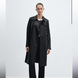 Mango Faux-leather trench coat